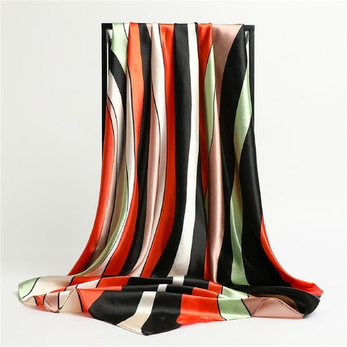 Luxury Brand Silk Satin Square Scarf Women Hijab Bandana Muslim
