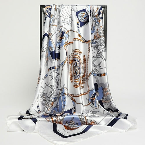Luxury Brand Silk Satin Square Scarf Women Hijab Bandana Muslim