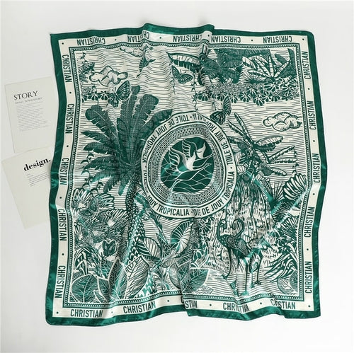 Luxury Brand Silk Satin Square Scarf Women Hijab Bandana Muslim