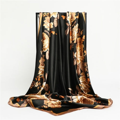 Luxury Brand Silk Satin Square Scarf Women Hijab Bandana Muslim