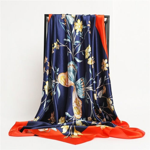 Luxury Brand Silk Satin Square Scarf Women Hijab Bandana Muslim