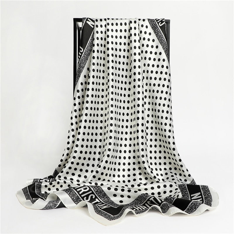 Luxury Brand Silk Satin Square Scarf Women Hijab Bandana Muslim