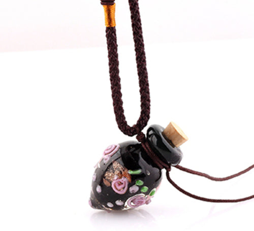 QIANBEI Fashion Flower Pendant Necklace Colorful Lampwork glass