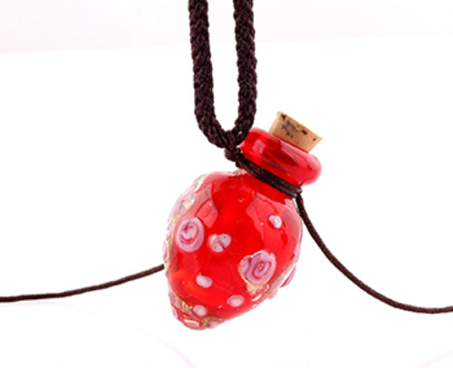 QIANBEI Fashion Flower Pendant Necklace Colorful Lampwork glass