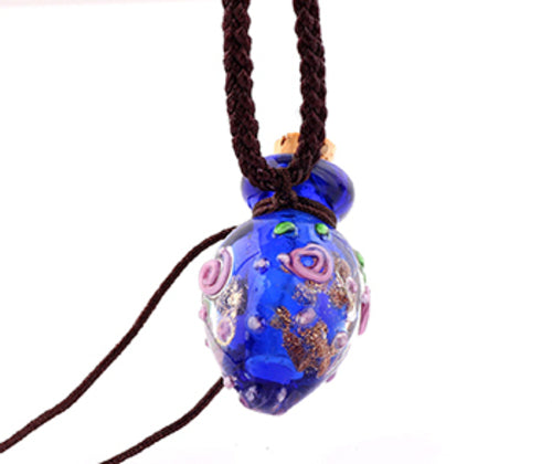 QIANBEI Fashion Flower Pendant Necklace Colorful Lampwork glass