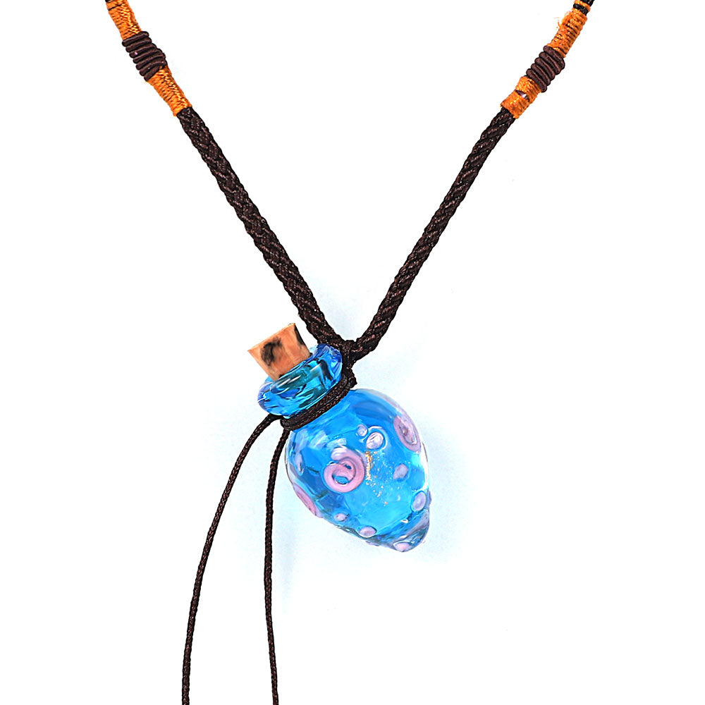QIANBEI Fashion Flower Pendant Necklace Colorful Lampwork glass