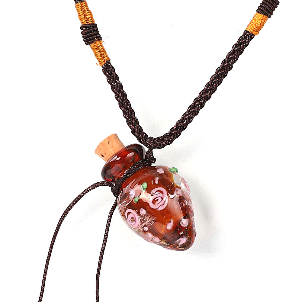 QIANBEI Fashion Flower Pendant Necklace Colorful Lampwork glass