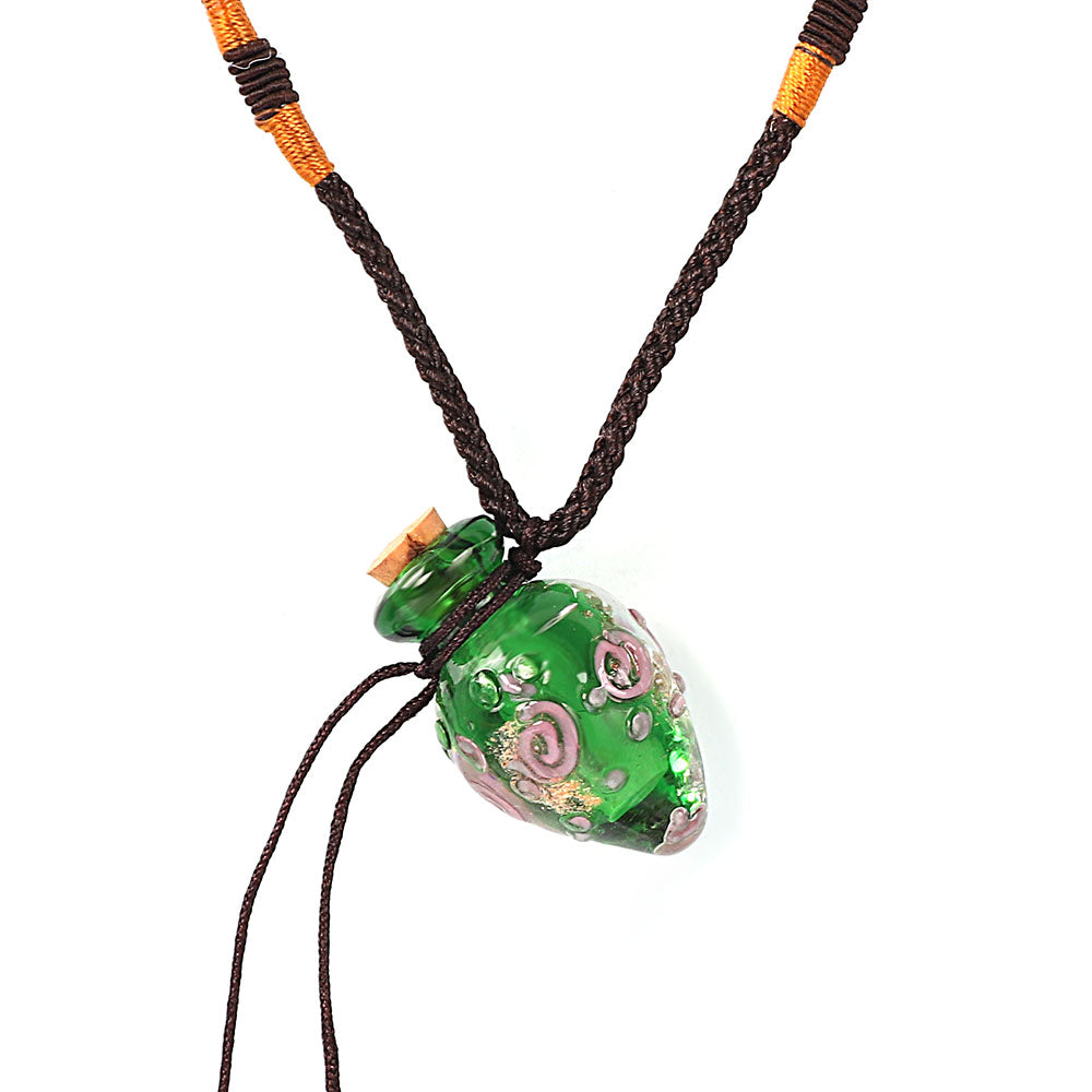 QIANBEI Fashion Flower Pendant Necklace Colorful Lampwork glass