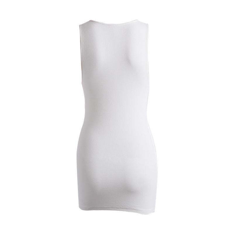 Fashion Solid White Skinny Bodycon Mini Dresses xccscss.