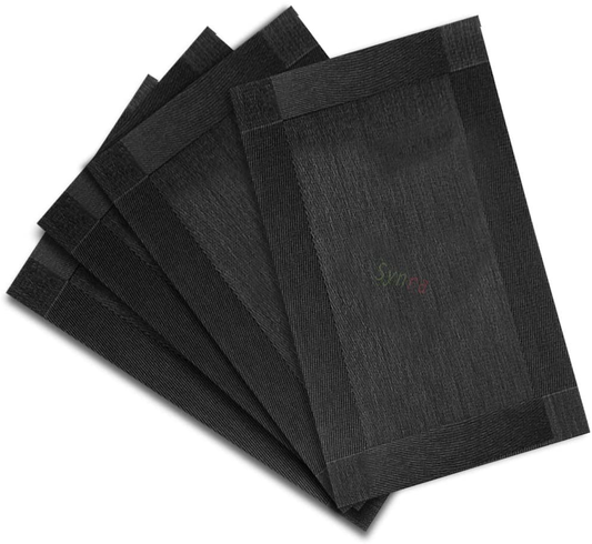 Synra Placemats for Dining Table, Set of 4, Easy Care, Set an Elegant and Inviting Table, and Durable, Non-Slip, Heat-Resistive, and Water-Resistive, Black Color
