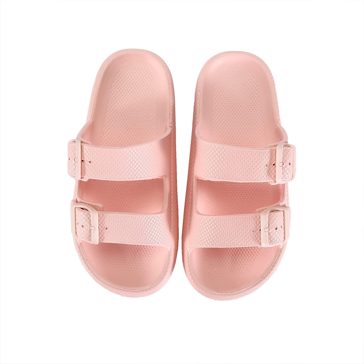 Women Men Cloud Slides for Quick Drying Non-Slip Double Buckle Pool Beach Sandals Open Toe Soft Thick Sole Cushioned Pillow Slippers Bathroom ​Massage Spa Shower Shoes