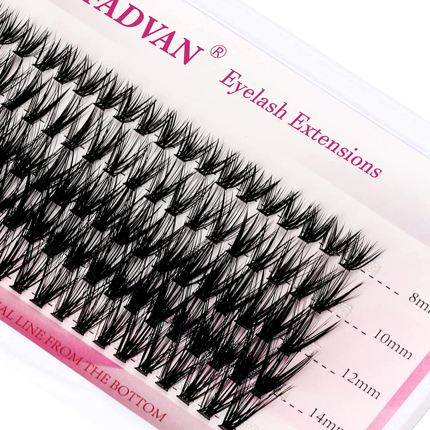 FADVAN Eyelash Clusters Grafting Individual Cluster Lashes 40 Roots 8/10/12/14/16Mm Self Adhesive Eyelashes Cluster Eyelash Extensions Reusable Artificial Lash Clusters (40 Roots-0.07-D, 8-16Mm Mixed)