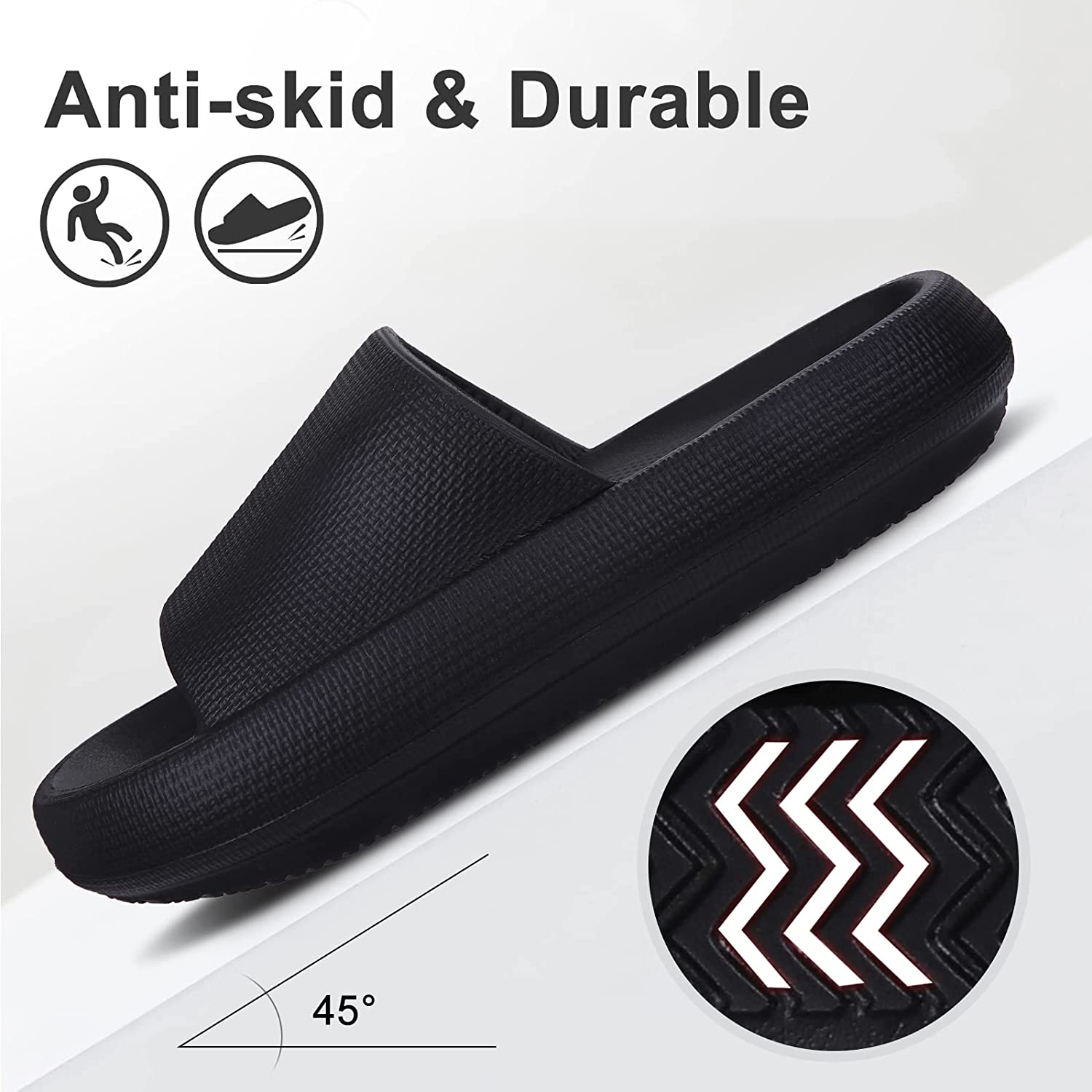 Pillow Soft Slide Sandals for Women Men Non-Slip Shower Shoes Bath Slippers Summer Beach Slides