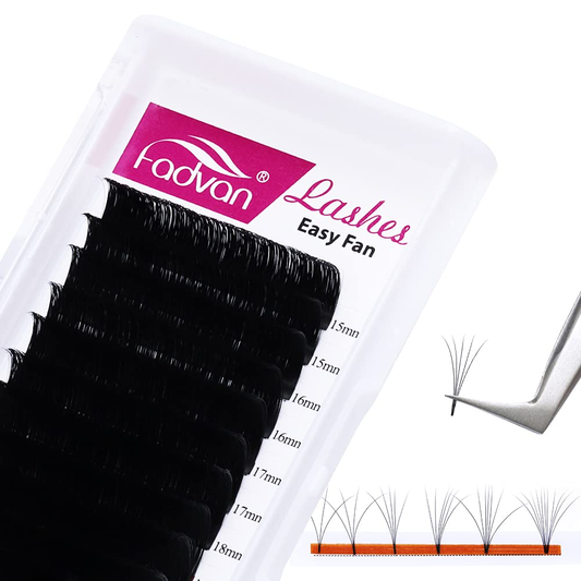 DD Curl Easy Fan Volume Lashes 15-20Mm Lash Extension Eyelash Fan Volume Fan Lashes Handmade Soft Easy Fanning Eyelash Extensions (0.05DD, 15-20Mm Mixed Tray)
