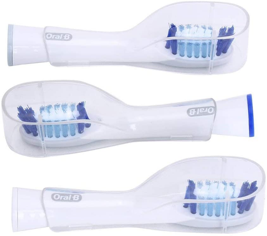 Travel Electric Toothbrush Heads Cover Plastic Protective Cap Case Compatible with Oral-B Long Dual-Heads Replacement Tooth Brush Heads(6 Pack) Clear