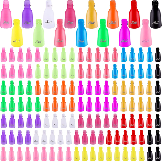 SIQUK 150 Pcs Polish Remover Nail Clip Caps Acrylic Nail Remover Clip Soak off Nail Clips for UV Gel Polish Removal