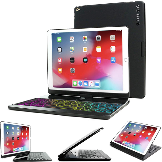 Snugg Ipad 10.2 / Ipad Air 3 (2019) / Ipad Pro 10.5 Keyboard, Wireless Backlit Bluetooth Keyboard Case Cover 360° Degree Rotatable Keyboard for Apple Ipad Pro 10.5" - Black