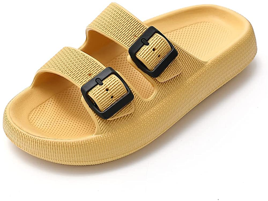 TREEMALL Pillow Sandals Cloud Slides for Women Men,Quick Drying Buckle Sandals Non-Slip Open Toe Double Strap Sandals