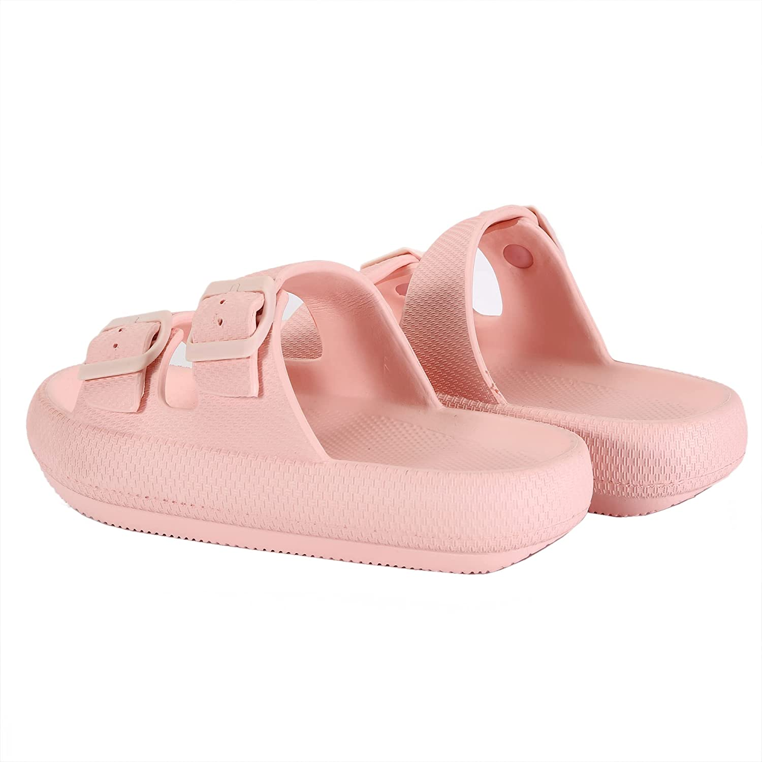 Women Men Cloud Slides for Quick Drying Non-Slip Double Buckle Pool Beach Sandals Open Toe Soft Thick Sole Cushioned Pillow Slippers Bathroom ​Massage Spa Shower Shoes