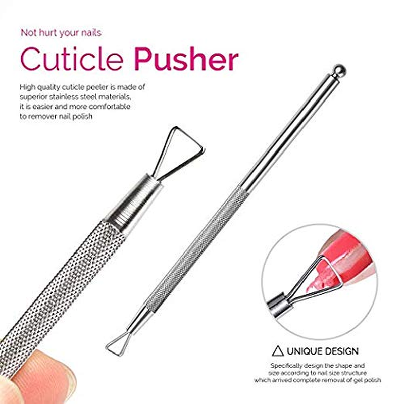 Teenitor Gel Nail Polish Remover Kit with 10Pcs Nail Polish Remover Clips Cap 115Pcs Nail Wipe Cotton Pads Nail Scraper Nail Files and Buffer Bushes - Hot Red