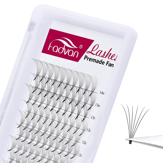 Volume Lash Extensions 6D 0.07Mm Premade Fans 8-14Mm Mixed Tray Short Stem Lash Fan Dryer for Eyelash Extensions Individual Lashes Russian Volume Lashes Use by FADVAN (6D-0.07D, 8-14Mm)