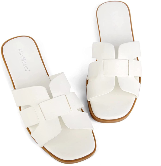 Maxmuxun Women'S H Band Slide Sandals Slip on Flat Sandals Comfort Backless Summer Shoes Slides