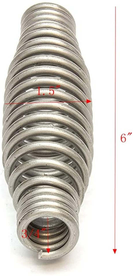 Gourd Stainless Steel Spring Handle - Barbecue Smoker, Grill, Stove, Pit Accessories (6" Long, 3/4" Bore Diameter)