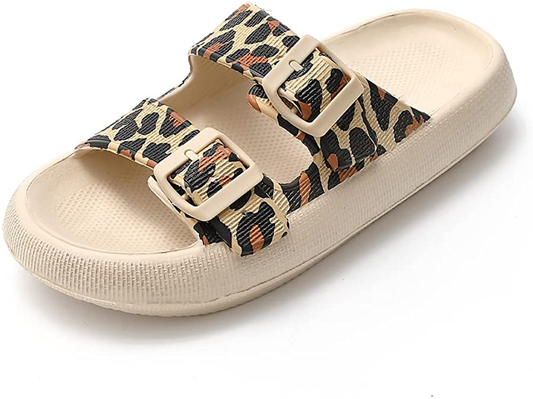 TREEMALL Pillow Sandals Cloud Slides for Women Men,Quick Drying Buckle Sandals Non-Slip Open Toe Double Strap Sandals