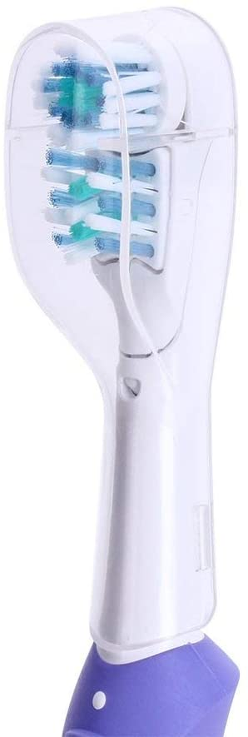 Travel Electric Toothbrush Heads Cover Plastic Protective Cap Case Compatible with Oral-B Long Dual-Heads Replacement Tooth Brush Heads(6 Pack) Clear