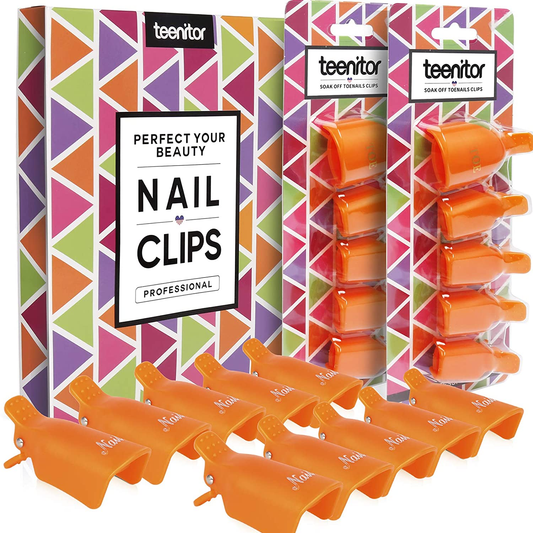 Teenitor Gel Nail Polish Remover, 20 Pieces Reusable Toenail and Finger Gel Polish Remover Tool, Best Gel Nail Polish Remover Kit- Orange