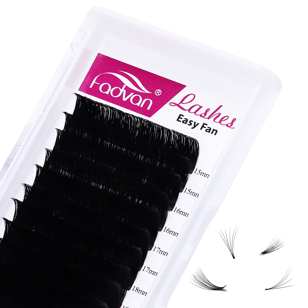 Eyelash Extensions 10D 0.07Mm Volume Lash Extensions Premade Fans Short Stem Premade Fans Eyelash Extensions Cluster Lashes Eyelash Fan Professional Salon Use by FADVAN (10D-0.07D, 8-14Mm)