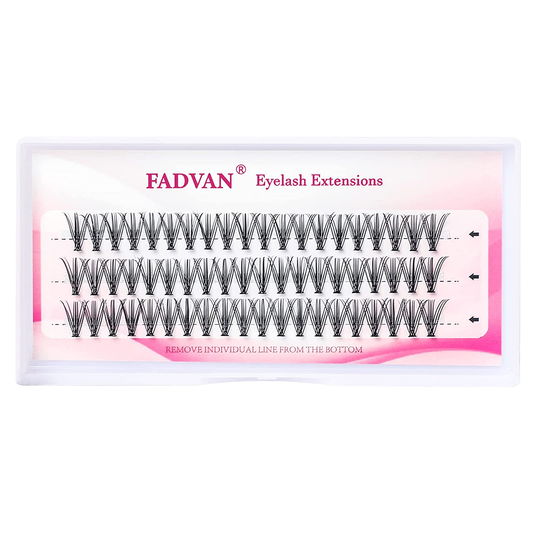 FADVAN Eyelash Clusters Grafting Natural False Eyelashes Individual Cluster Lashes 0.07 C Curl Self Adhesive Eyelashes Cluster Eyelash Extensions Reusable Lash Clusters (20 Roots-0.07-C, 14Mm)