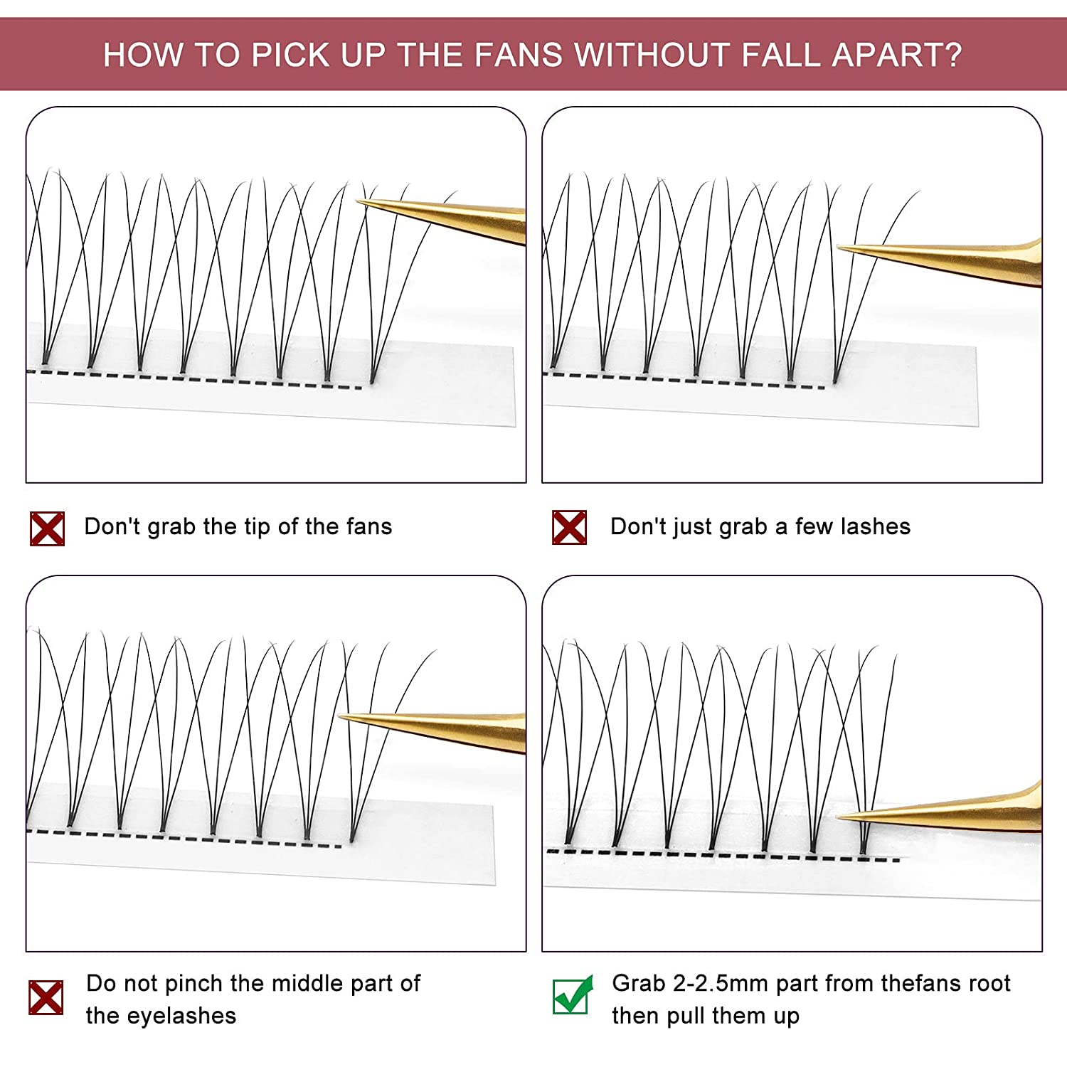 Premade Fans Volume Eyelash Extensions 3D|4D|5D|6D 0.07/0.10Mm Curl C/D 8Mm~18Mm 3D 0.07 D 16Mm Short Stem Russian Premade Lash Extension Fans (3D 0.07 D 16Mm)