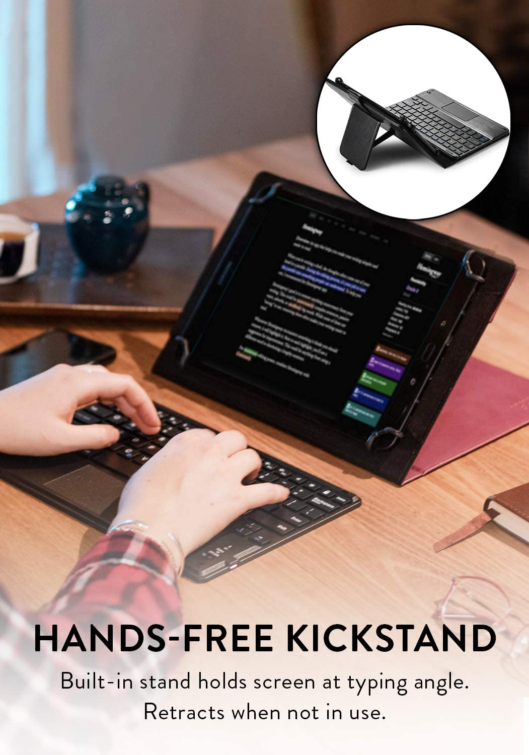 Cooper Touchpad Executive [Multi-Touch Mouse Keyboard] Case for 9, 9.7, 10, 10.1, 10.2, 10.5" Tablets | Ipados, Android, Windows | Bluetooth, Leather