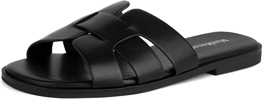 Maxmuxun Women'S H Band Slide Sandals Slip on Flat Sandals Comfort Backless Summer Shoes Slides