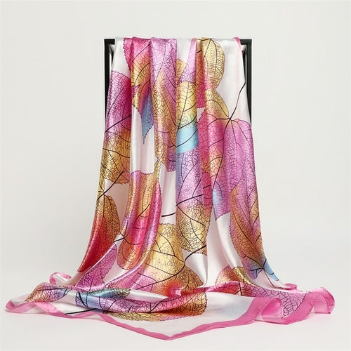 Luxury Brand Silk Satin Square Scarf Women Hijab Bandana Muslim