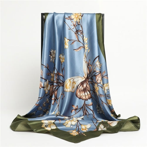 Luxury Brand Silk Satin Square Scarf Women Hijab Bandana Muslim