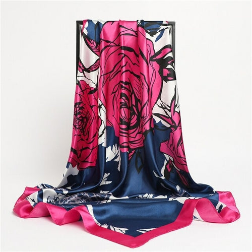 Luxury Brand Silk Satin Square Scarf Women Hijab Bandana Muslim