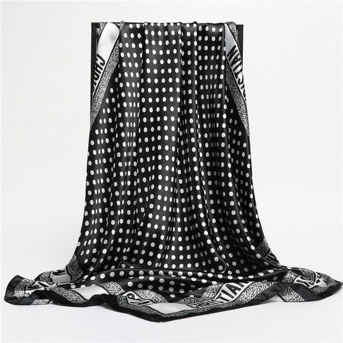 Luxury Brand Silk Satin Square Scarf Women Hijab Bandana Muslim