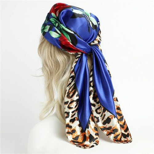 Luxury Brand Silk Satin Square Scarf Women Hijab Bandana Muslim
