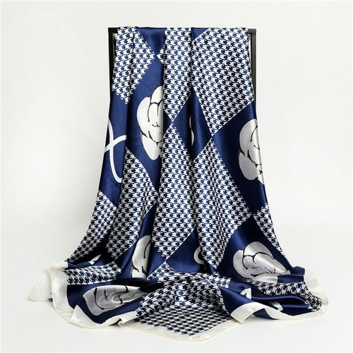 Luxury Brand Silk Satin Square Scarf Women Hijab Bandana Muslim