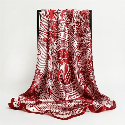 Luxury Brand Silk Satin Square Scarf Women Hijab Bandana Muslim