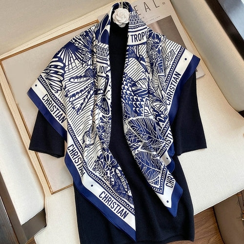 Luxury Brand Silk Satin Square Scarf Women Hijab Bandana Muslim