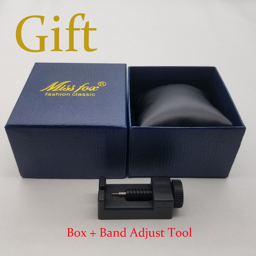 MISSFOX Ice Out Square Watch For Men Top Brand Luxury Full Diamond
