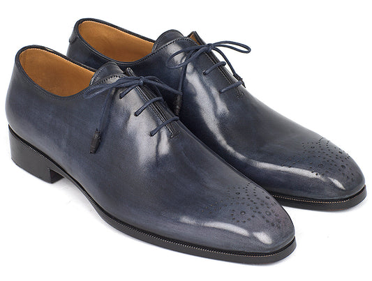 Paul Parkman Men's Navy Wholecut Oxfords (ID#KR254NVY)