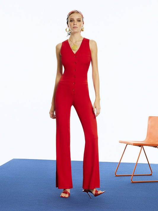 V-Neck Jumpsuit