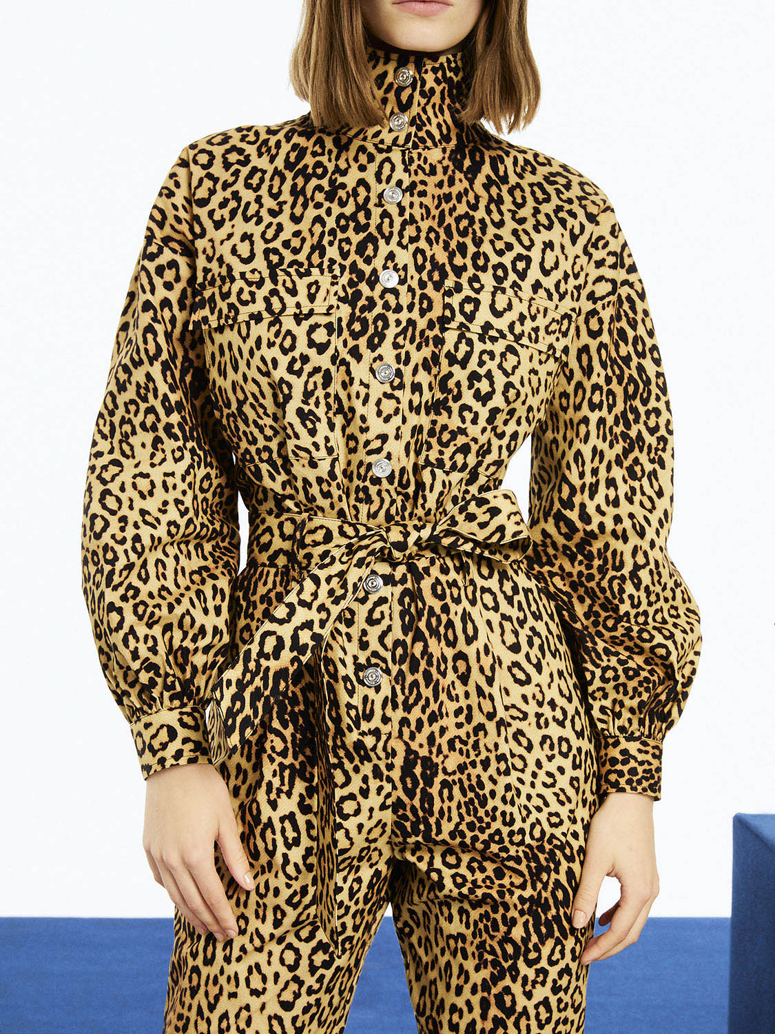 Leopard Print Belted Jumpsuit