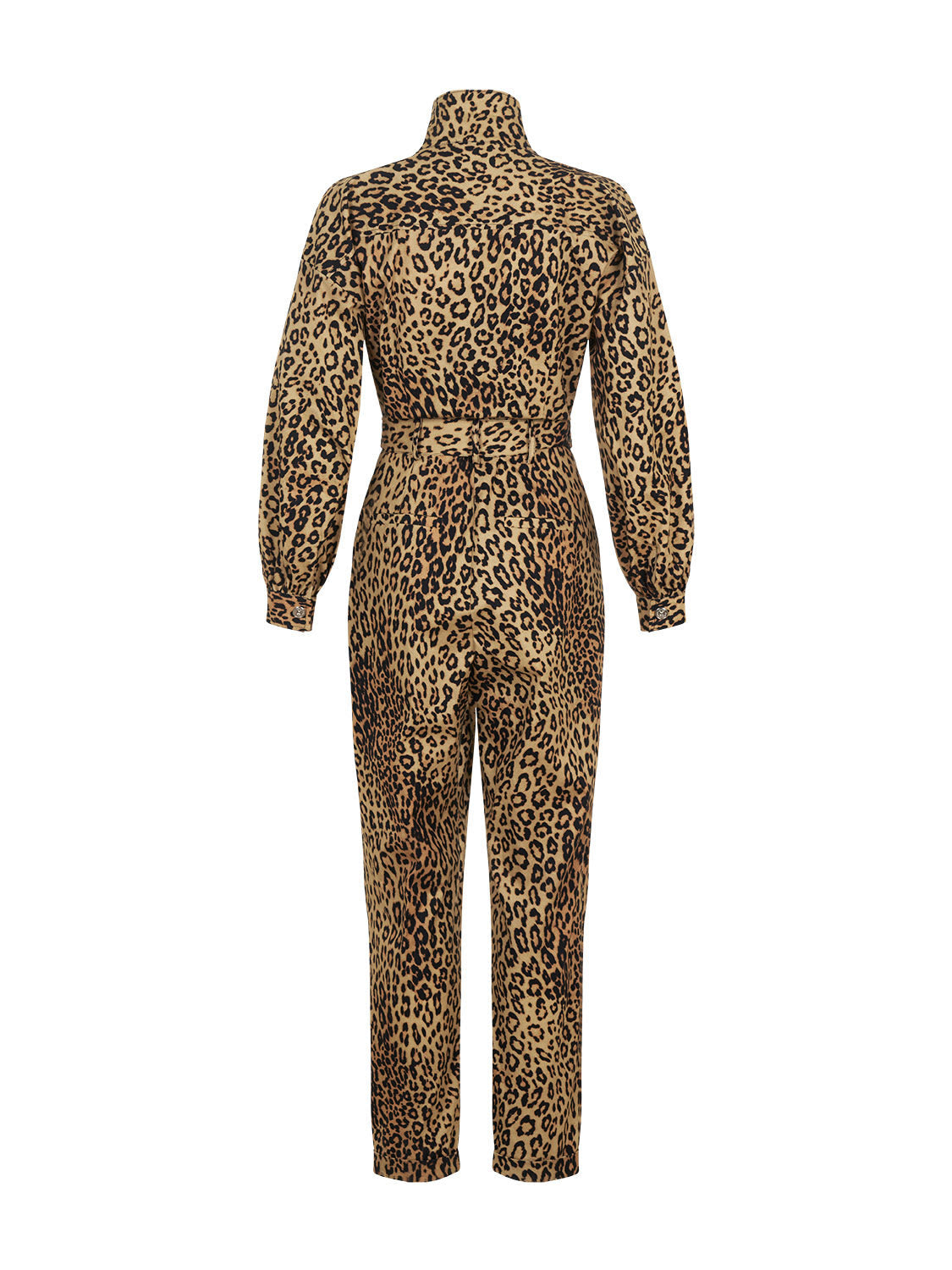 Leopard Print Belted Jumpsuit