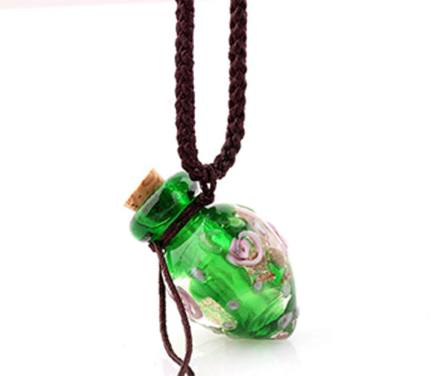 QIANBEI Fashion Flower Pendant Necklace Colorful Lampwork glass