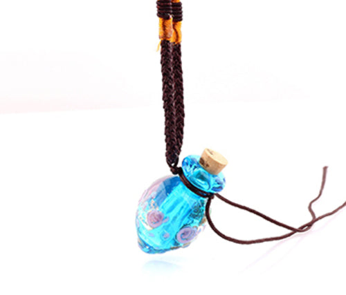 QIANBEI Fashion Flower Pendant Necklace Colorful Lampwork glass